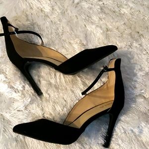 Black suede 3inch dress heels